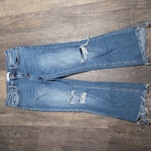 Flying Monkey Women's Size 29 Cut Flare High Rised Cropped Distressed
